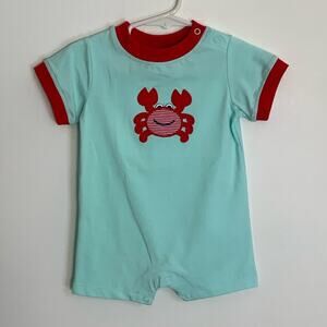 Ishtex Crab‎ Applique Boys Romper size 9 mo